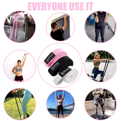 Long Resistance Loop Band Set Unisex Fitness Yoga Elastic Bands Hip Circle Thigh Squat Band Workout Gym Equipment for Home