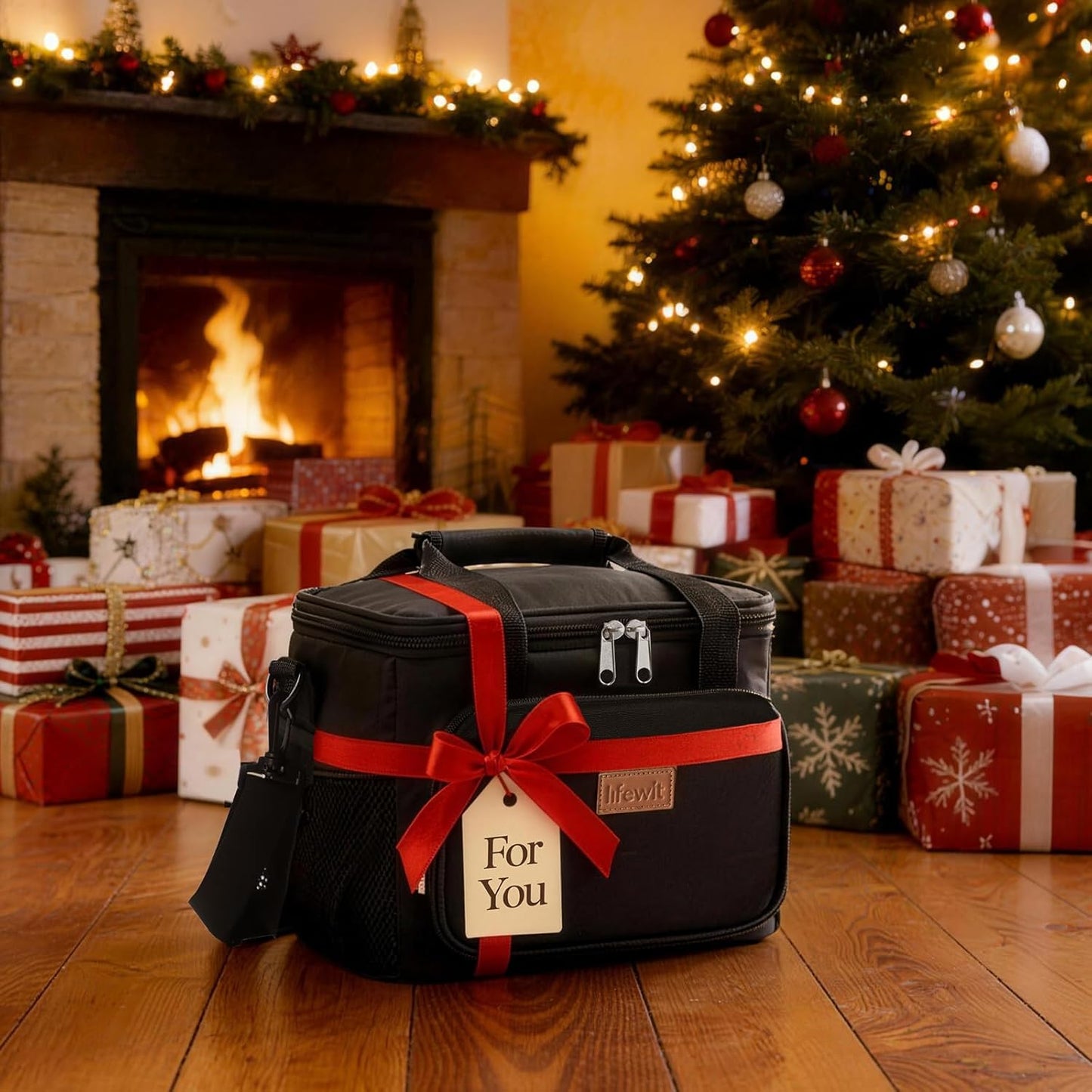 Large Lunch Bag 12-Can (8.5L) Insulated Lunch Box Soft Cooler Cooling Tote for Adult Men Women, Black