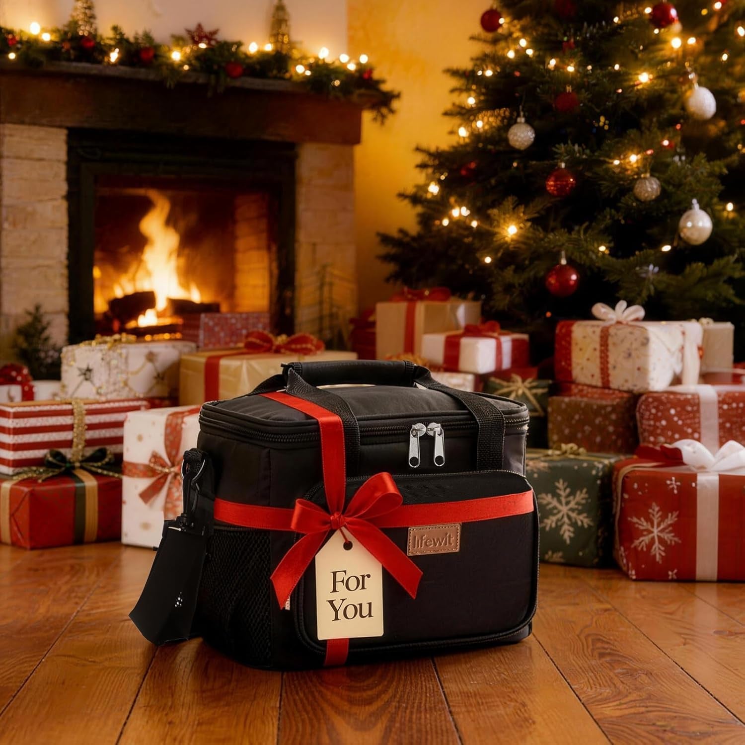 Large Lunch Bag 12-Can (8.5L) Insulated Lunch Box Soft Cooler Cooling Tote for Adult Men Women, Black