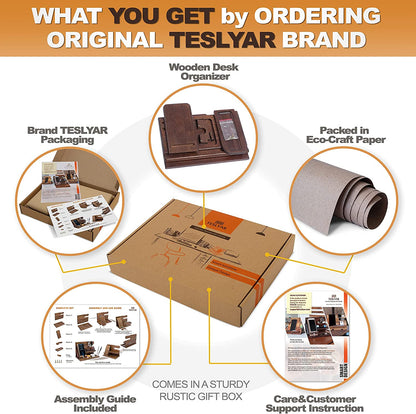 Wood Phone Docking Station Desk Organizer, Nightstand Key & Wallet Stand, Gifts for Men – Birthday, Anniversary, Christmas, Fathers Day (Brown)