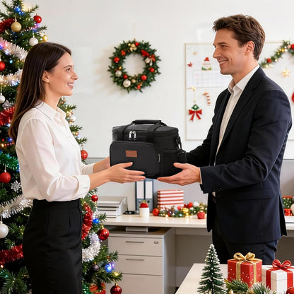 Large Lunch Bag 12-Can (8.5L) Insulated Lunch Box Soft Cooler Cooling Tote for Adult Men Women, Black